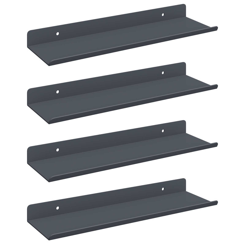 Półka wisząca 4 pcs Antracyt 30 x 9 x 2,5 cm Stal