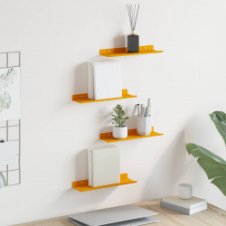Półka wisząca 4 pcs Musztardowy Żółty 30 x 9 x 2,5 cm Stal