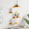 Półka wisząca 4 pcs Musztardowy Żółty 30 x 9 x 2,5 cm Stal