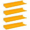 Półka wisząca 4 pcs Musztardowy Żółty 30 x 9 x 2,5 cm Stal