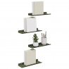Półka wisząca 4 pcs Zielony oliwkowy 30 x 9 x 2,5 cm Stal