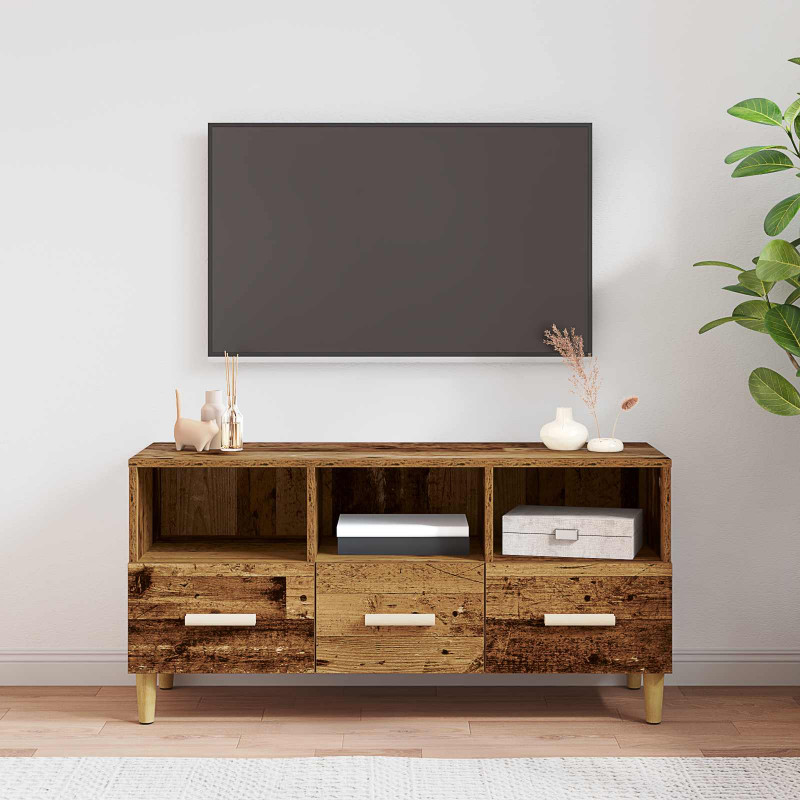 Szafka pod telewizor z szufladą Stare drewno 102 x 36 x 50 cm