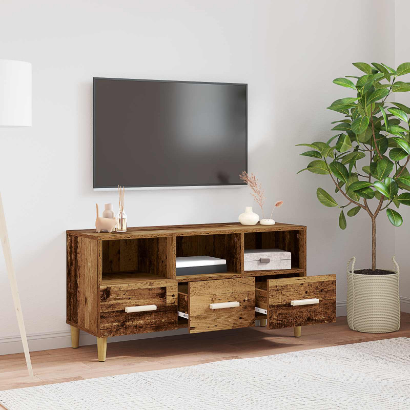 Szafka pod telewizor z szufladą Stare drewno 102 x 36 x 50 cm
