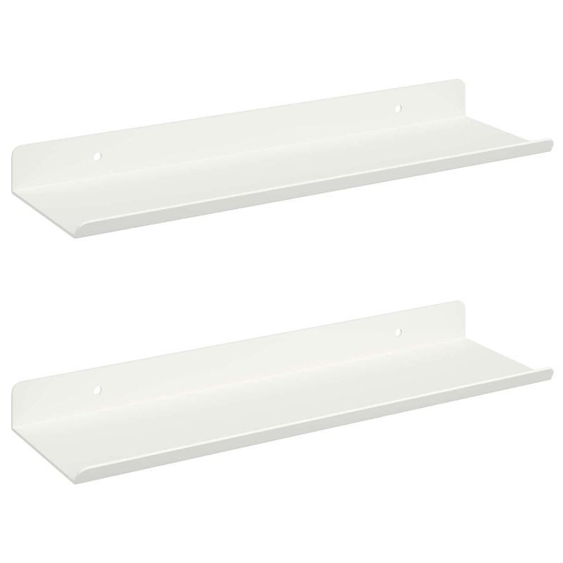 Półka wisząca 2 pcs Biały 30 x 9 x 2,5 cm Stal