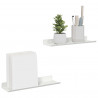 Półka wisząca 2 pcs Biały 30 x 9 x 2,5 cm Stal