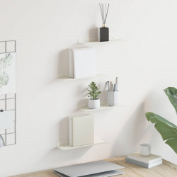 Półka wisząca 4 pcs Biały 30 x 9 x 2,5 cm Stal