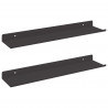 Półka wisząca 2 pcs Czarny 40 x 8,5 x 2,5 cm Stal