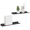Półka wisząca 2 pcs Czarny 40 x 8,5 x 2,5 cm Stal