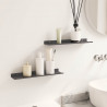 Półka wisząca 2 pcs Czarny 40 x 8,5 x 2,5 cm Stal
