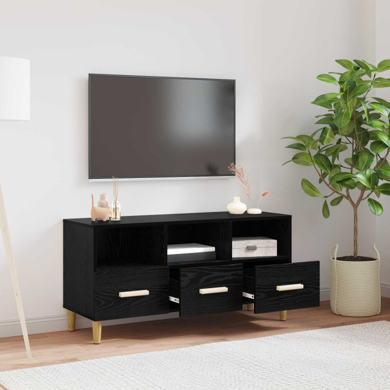 Szafka pod telewizor z szufladą Czarny Dąb 102 x 36 x 50 cm