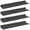 Półka wisząca 4 pcs Czarny 40 x 9 x 2,5 cm Stal