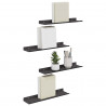 Półka wisząca 4 pcs Czarny 40 x 9 x 2,5 cm Stal