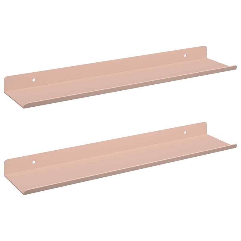 Półka wisząca 2 pcs Różowy 40 x 9 x 2,5 cm Stal