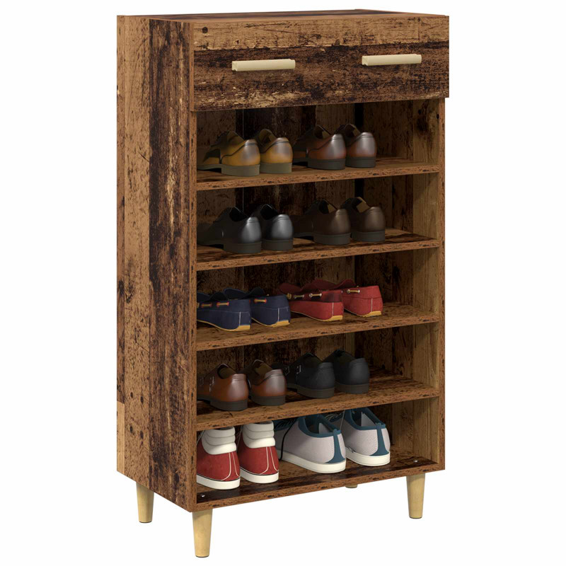 Szafka na buty z szufladą z półką Stare drewno 60 x 35 x 105 cm