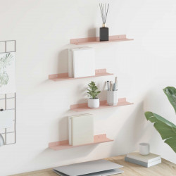 Półka wisząca 4 pcs Różowy 40 x 9 x 2,5 cm Stal