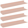 Półka wisząca 4 pcs Różowy 40 x 9 x 2,5 cm Stal