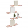 Półka wisząca 4 pcs Różowy 40 x 9 x 2,5 cm Stal