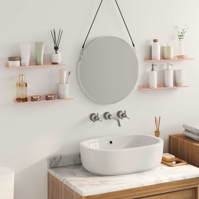 Półka wisząca 4 pcs Różowy 40 x 9 x 2,5 cm Stal