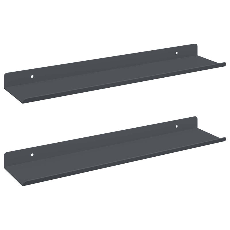 Półka wisząca 2 pcs Antracyt 40 x 9 x 2,5 cm Stal