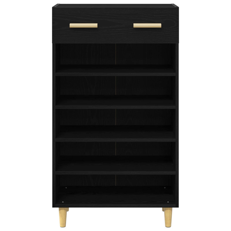 Szafka na buty z szufladą z półką Czarny Dąb 60 x 35 x 105 cm