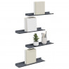 Półka wisząca 4 pcs Antracyt 40 x 9 x 2,5 cm Stal