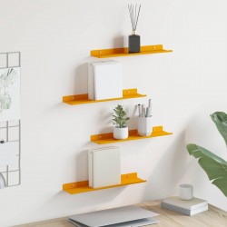 Półka wisząca 4 pcs Musztardowy Żółty 40 x 9 x 2,5 cm Stal