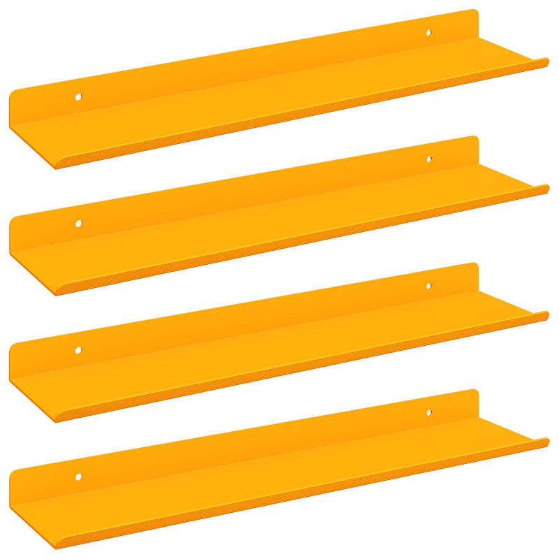Półka wisząca 4 pcs Musztardowy Żółty 40 x 9 x 2,5 cm Stal