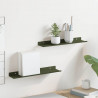 Półka wisząca 2 pcs Zielony oliwkowy 40 x 9 x 2,5 cm Stal