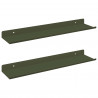 Półka wisząca 2 pcs Zielony oliwkowy 40 x 9 x 2,5 cm Stal