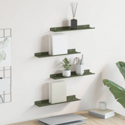 Półka wisząca 4 pcs Zielony oliwkowy 40 x 9 x 2,5 cm Stal