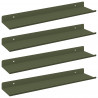 Półka wisząca 4 pcs Zielony oliwkowy 40 x 9 x 2,5 cm Stal