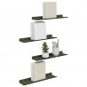 Półka wisząca 4 pcs Zielony oliwkowy 40 x 9 x 2,5 cm Stal