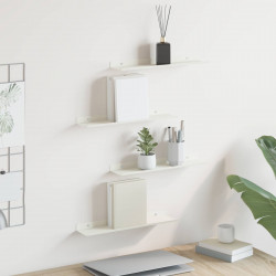 Półka wisząca 4 pcs Biały 40 x 9 x 2,5 cm Stal
