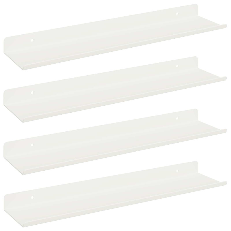 Półka wisząca 4 pcs Biały 40 x 9 x 2,5 cm Stal