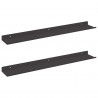Półka wisząca 2 pcs Czarny 60 x 8,5 x 2,5 cm Stal