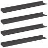 Półka wisząca 4 pcs Czarny 60 x 9 x 2,5 cm Stal