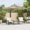 Parasol ogrodowy z LED, stalowy słupek, brązowy, 269x269x235 cm