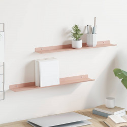 Półka wisząca 2 pcs Różowy 60 x 9 x 2,5 cm Stal