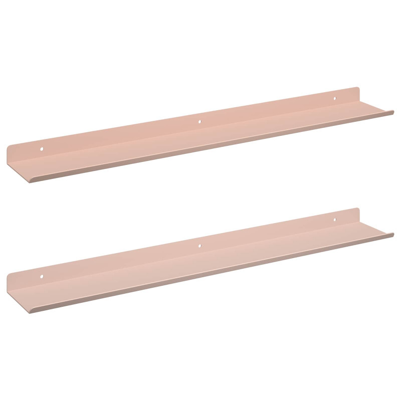 Półka wisząca 2 pcs Różowy 60 x 9 x 2,5 cm Stal