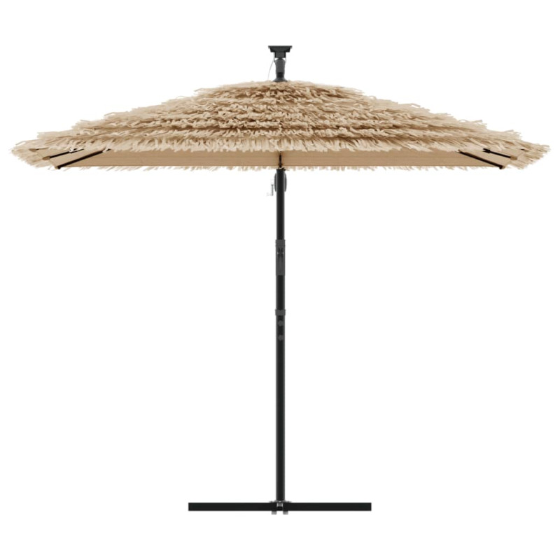 Parasol ogrodowy z LED, stalowy słupek, brązowy, 269x269x235 cm