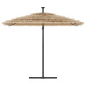 Parasol ogrodowy z LED, stalowy słupek, brązowy, 269x269x235 cm