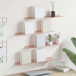 Półka wisząca 4 pcs Różowy 60 x 9 x 2,5 cm Stal