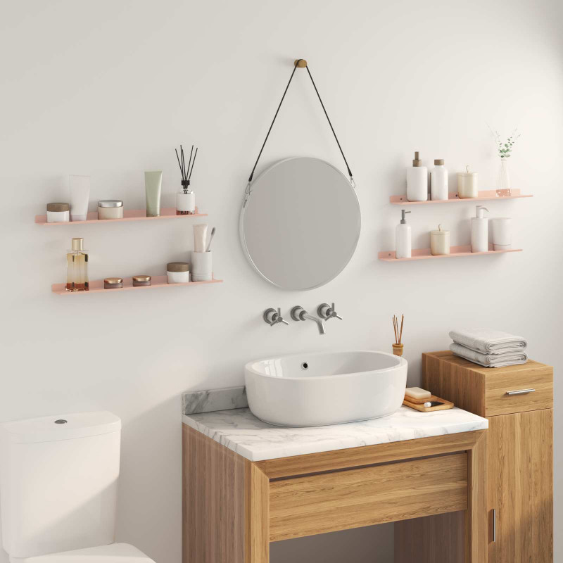 Półka wisząca 4 pcs Różowy 60 x 9 x 2,5 cm Stal