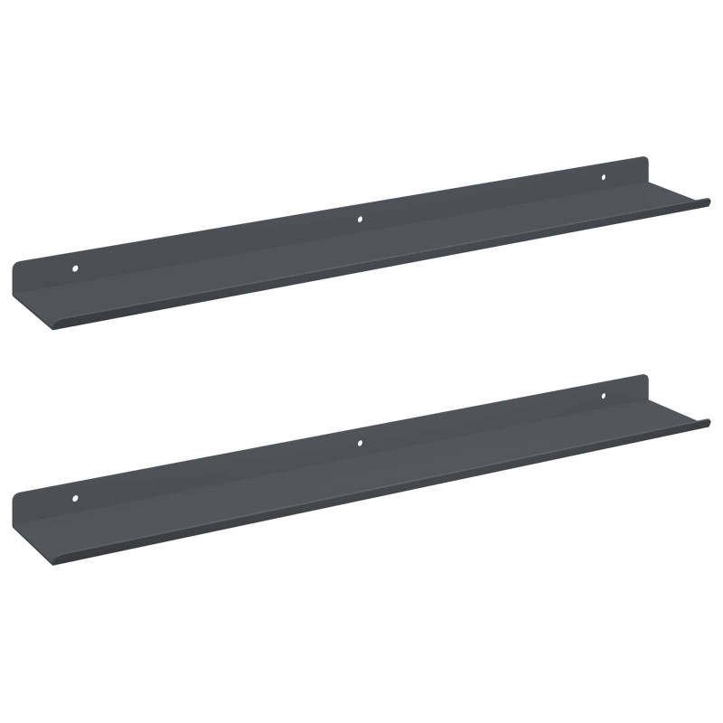 Półka wisząca 2 pcs Antracyt 60 x 9 x 2,5 cm Stal