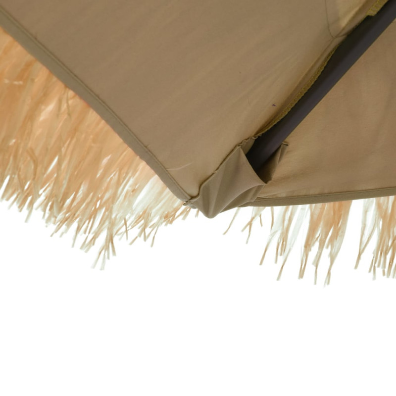 Parasol ogrodowy z LED, stalowy słupek, brązowy, 269x269x235 cm
