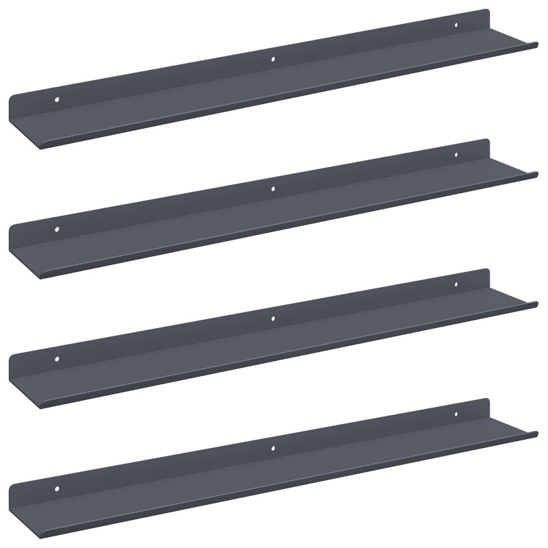 Półka wisząca 4 pcs Antracyt 60 x 9 x 2,5 cm Stal