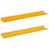 Półka wisząca 2 pcs Musztardowy Żółty 60 x 9 x 2,5 cm Stal