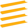 Półka wisząca 4 pcs Musztardowy Żółty 60 x 9 x 2,5 cm Stal