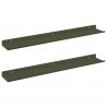 Półka wisząca 2 pcs Zielony oliwkowy 60 x 9 x 2,5 cm Stal
