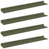 Półka wisząca 4 pcs Zielony oliwkowy 60 x 9 x 2,5 cm Stal